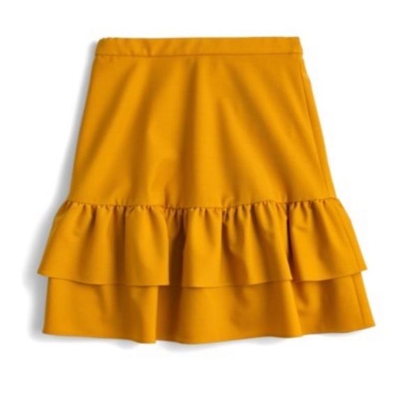 J. Crew Dresses & Skirts - NWOT J. Crew Bright Yellow Flannel Ruffle Skirt